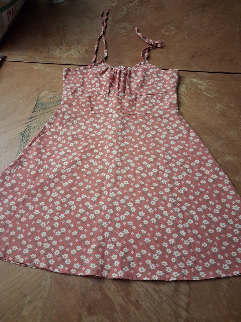 Otherwild Dusty Rose Floral Midi Dress with Spaghetti Straps